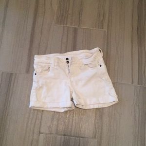 White jean shorts